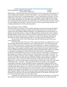 Southern Campaign American Revolution Pension Statements & Rosters Pension application of Moses Perkins S3677 fn15Ga Transcribed by Will Graves[removed]Methodology: Spelling, punctuation and/or grammar have been correct