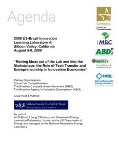 Microsoft Word - FINAL agenda, US-Brazil SV Innovation Learning Lab, August 5-8, 2009.doc
