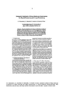 1  R.W. Hartenstein, A.G. Hirschbiel, M. Riedmuller, K. Schmidt, M.Weber: Automatic Synthesis of Cheap Hardware Accelerators for Signal Processing and Image Preprocessing; 12. DAGM-Symposium Mustererkennung, 1990, Oberko