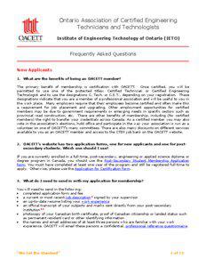 Science / Applied Science Technologist / Engineering technologist / Certification / Certified Engineering Technologist / Professional certification / Regulation and licensure in engineering / Engineering / Standards / Ontario Association of Certified Engineering Technicians and Technologists / Linguistics