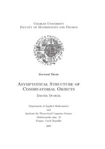 Charles University Faculty of Mathematics and Physics Doctoral Thesis  Asymptotical Structure of