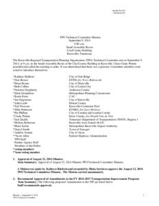 Agenda Item #1 Attachment #1 TPO Technical Committee Minutes September 9, 2014 9:00 a.m.