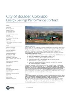 Boulder, City of Project Profile