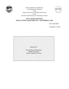 Economics / Millennium Development Goals / Aid effectiveness / Aid / Monterrey Consensus / Capacity building / Poverty reduction / World Bank / Structural adjustment / International development / Development / International economics