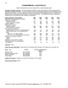 Mineral Commodity Summaries[removed]Titanium mineral concentrates