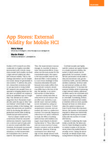 fe ature  App Stores: External Validity for Mobile HCI Niels Henze University of Stuttgart | [removed]