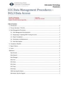 Information Technology Procedures CCC Data Management Procedures – DCL3 Data Access Identifier: IT-PROC-AC-001
