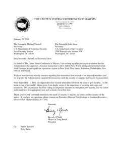 Port Security Letter to the Administration[removed])