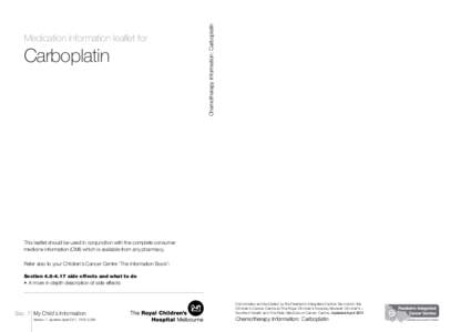 Carboplatin  Chemotherapy Information: Carboplatin Medication information leaflet for