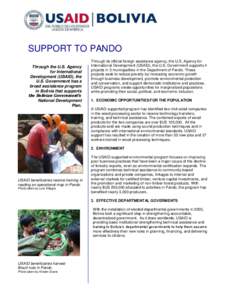 SUPPORT TO PANDO Through the U.S. Agency for International Development (USAID), the U.S. Government has a broad assistance program