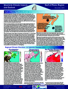 Gulf of Maine Region  Quarterly Climate Impacts and Outlook  December 2014