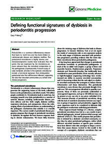 Defining functional signatures of dysbiosis in periodontitis progression