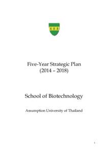 Microsoft Word - School of Biotechnology Five-Year Strategic Plan edit 31July 2014
