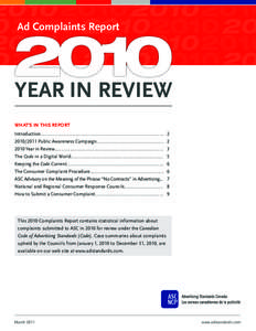 [removed]2010 Ad Complaints2010 Report[removed][removed]2010