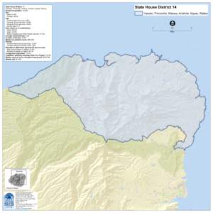 State House District: 14 (Hanalei, Princeville, Kilauea, Anahola, Kapaa, Wailua) Resident population: 22,644 Sex: Male: 51.8% Female: 48.2%