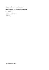 On the Emergence of a Binding Zero Lower Bound C.A. Ullersma∗ March 18, 2004 Abstract Overoptimism regarding productivity developments is often seen