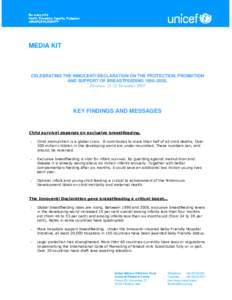 MEDIA KIT  CELEBRATING THE INNOCENTI DECLARATION ON THE PROTECTION, PROMOTION AND SUPPORT OF BREASTFEEDING 1990–2005, Florence, 21-22 November 2005