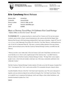Microsoft Word - PR-Erie Canal Music at Thruway 34.doc