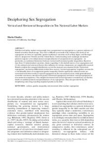 ACTA SOCIOLOGICA[removed]Deciphering Sex Segregation Vertical and Horizontal Inequalities in Ten National Labor Markets  Maria Charles