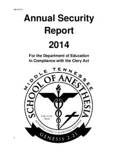 RevAnnual Security Report 2014 For the Department of Education