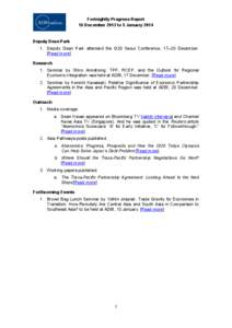 ADBI Fortnightly Progress Report: 16 December[removed]January 2014