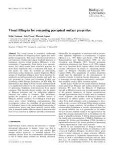 Biol. Cybern. 85, 355±Visual ®lling-in for computing perceptual surface properties Heiko Neumann1 , Luiz Pessoa2 , Thorsten Hansen1 1