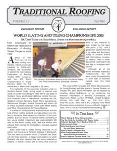 Traditional Roofing Magazine - Issue #1 - World Slating and Tiling Championships, 2000