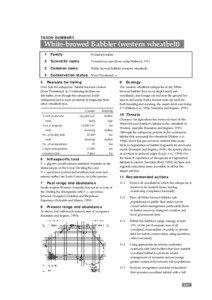 The Action Plan for Australian Birds 2000: Taxon Summary - White-browed Babbler (western wheatbelt)