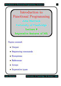 Introduction to Functional Programming: Lecture 8  1