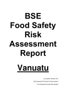 BSE Food Safety Risk Assessment Report Vanuatu