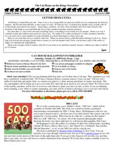The Cat House on the Kings Newsletter