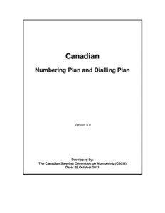 Canadian Numbering Plan and Dialling Plan