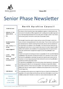   February 2014 Senior Phase Newsletter North Ayrshire Council