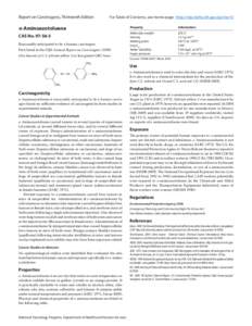 Report on Carcinogens, Thirteenth Edition  For Table of Contents, see home page:  http://ntp.niehs.nih.gov/go/roc13 o‑Aminoazotoluene CAS No[removed]