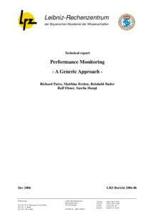 Leibniz-Rechenzentrum der Bayerischen Akademie der Wissenschaften Technical report  Performance Monitoring