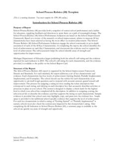 School Process Rubrics (40) Template (This is a working document. You must complete the SPR (40) online.) Introduction for School Process Rubrics (40) Purpose of Report School Process Rubrics (40) provides both a snapsho