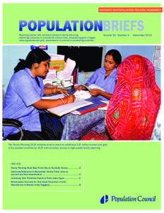 REPORTS ON POPULATION COUNCIL RESEARCH  Reaching women with voluntary access to family planning, improving outcomes in microbicide clinical trials, empowering girls in Egypt, reducing adolescent girls’ absenteeism in s