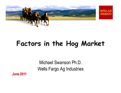 Factors in the Hog Market Michael Swanson Ph.D. Wells Fargo Ag Industries June 2011  System analysis: new linkages