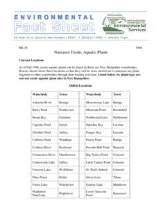 BB[removed]Nuisance Exotic Aquatic Plants Current Locations