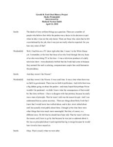 Gerald R. Ford Oral History Project Sheila Weidenfeld Interviewed by Richard Norton Smith April 14, 2010