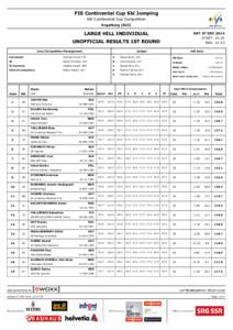 FIS Continental Cup Ski Jumping 6th Continental Cup Competition Engelberg (SUI) LARGE HILL INDIVIDUAL