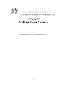 Department of Electrical Engineering and Computer Science  MASSACHUSETTS INSTITUTE OF TECHNOLOGYSpringMidterm Exam Answers
