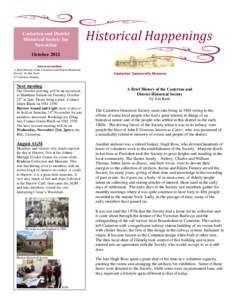 Casterton and District Historical Society Inc Newsletter Historical Happenings