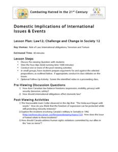 Domestic Implications - Law 12 Society