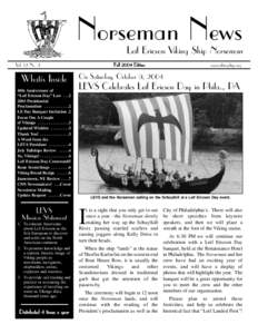 Norseman News  Leif Ericson Viking Ship Norseman Fall 2004 Edition