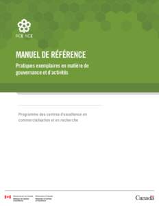 MANUEL DE RÉFÉRENCE Pratiques exemplaires en matière de gouvernance et d’ activités Avril 2014