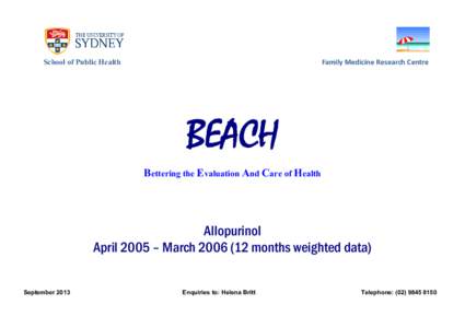 BEACH data - Sample Medication Report
