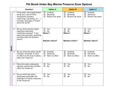 Social  Piti Bomb Holes Bay Marine Preserve Zone Options Question  Option A