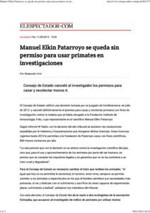 Manuel Elkin Patarroyo se queda sin permiso para usar primates en investigaciones - Versión para imprimir | ELESPECTADOR.COM