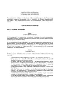 THE PARLIAMENTARY ASSEMBLY OF BOSNIA AND HERZEGOVINA Pursuant to Article IV.4.a) of the Constitution of Bosnia and Herzegovina, the Parliamentary Assembly of Bosnia and Herzegovina, at the 75 th session of the House of R